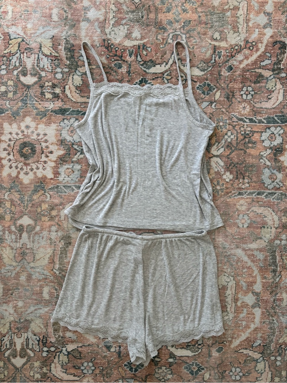 ππ¦ Auden Light Gray Lace-Trim Sleep Cami & Short Set - Picture 2 of 7